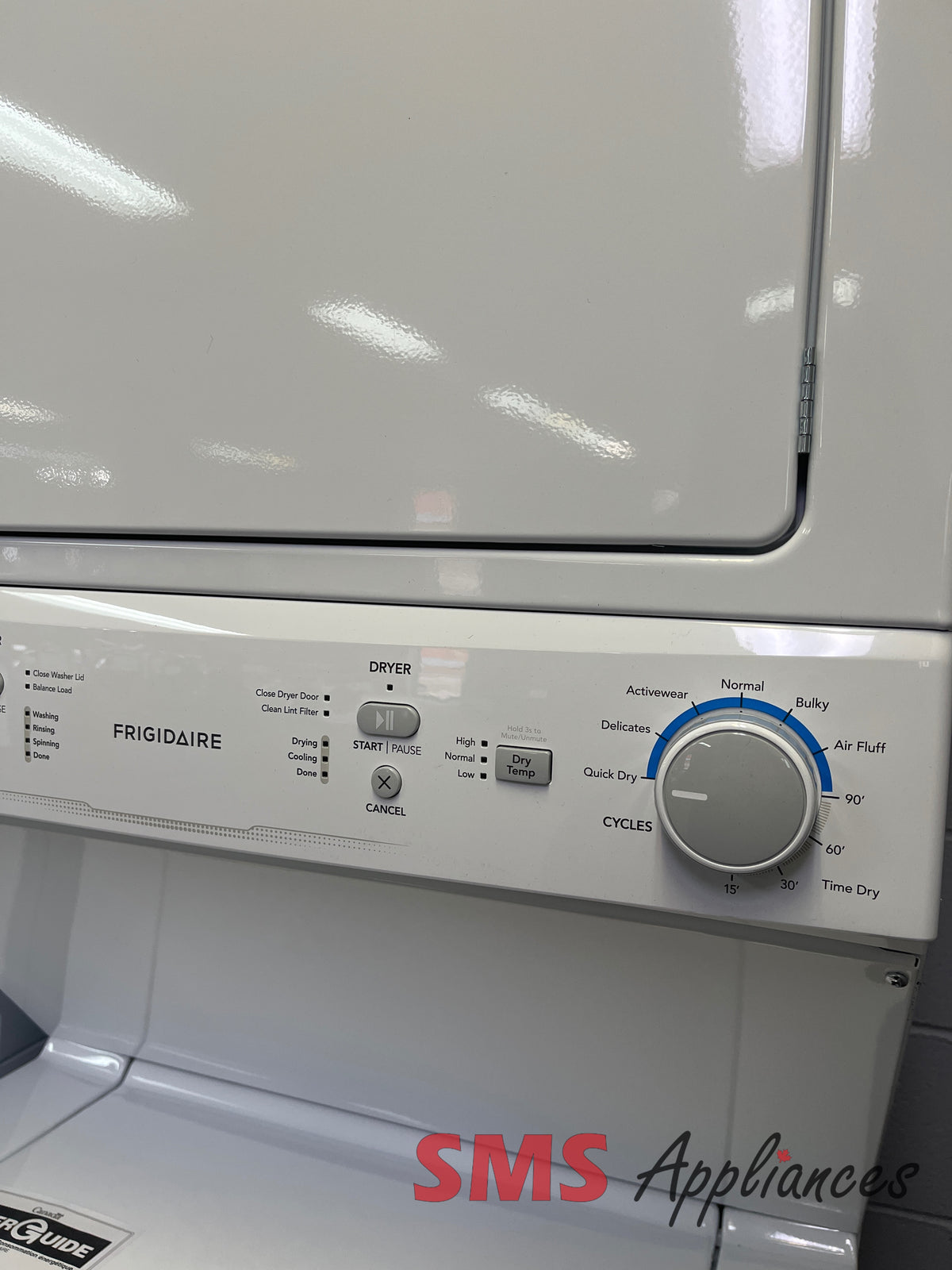 Frigidaire FLCE752CAW open box dryer detail - buy in Medicine Hat at SMS Appliances