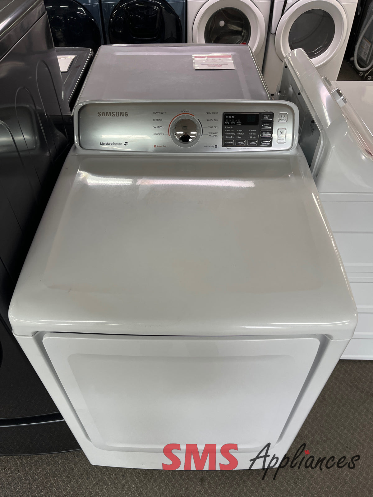 Refurbished Samsung DV45H7000EW dryer close-up - SMS Appliances