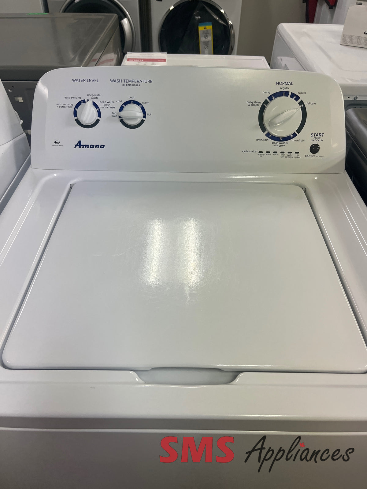 Amana NTW4516FW refurbished washer detail - buy in Calgary at SMS Appliances