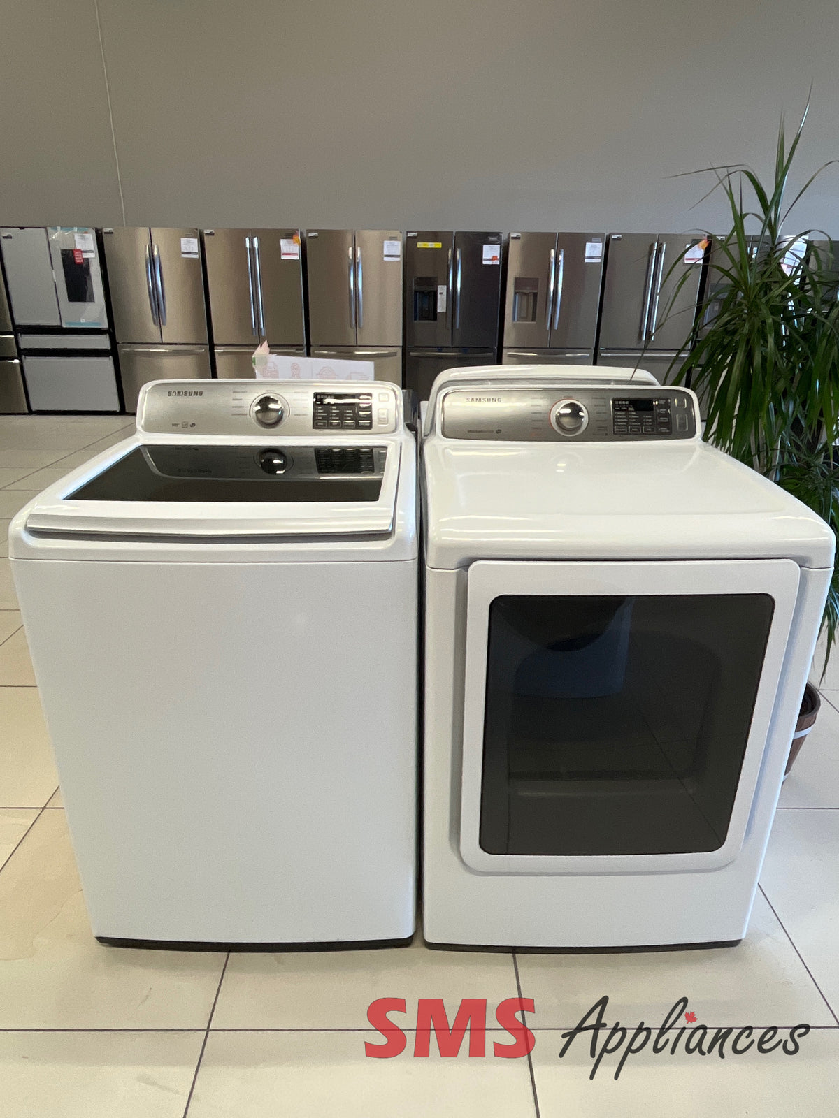 Refurbished 27" Laundry Set Samsung WA45H7000AW/DV45H7200EW for sale in Calgary - SMS Appliances