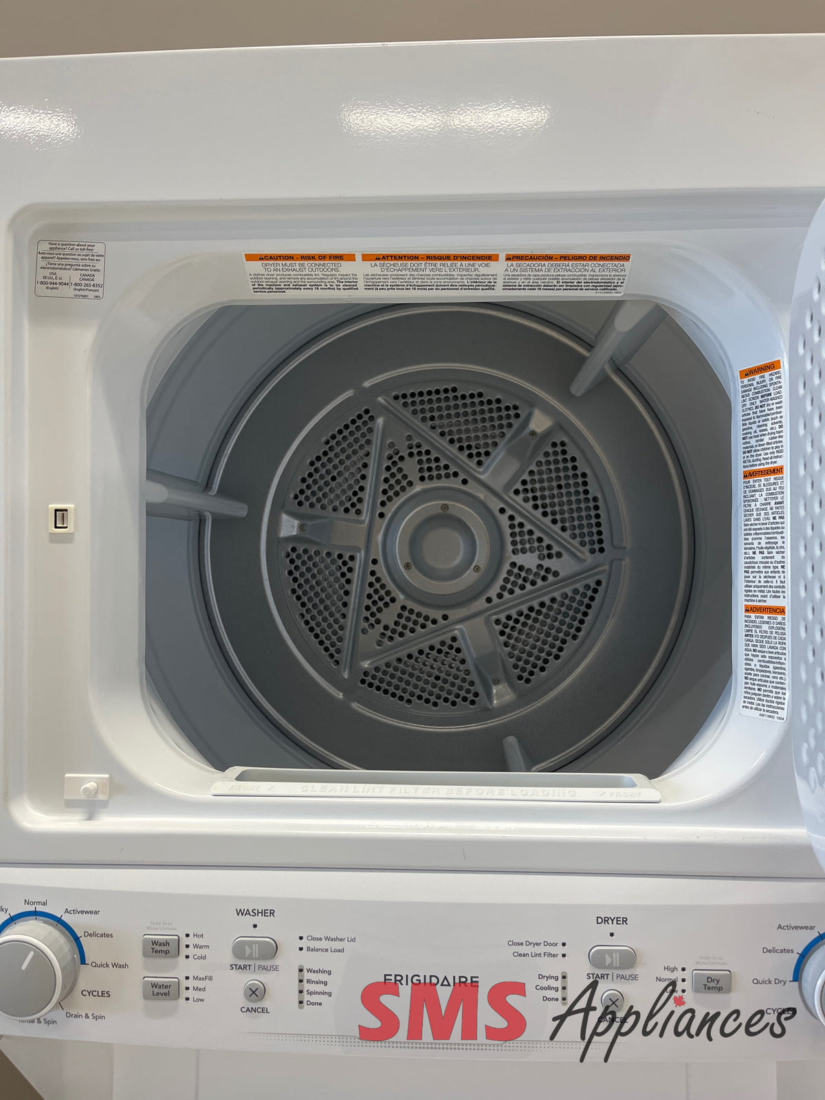 27" Frigidaire FLCE752CAW open box laundry set - SMS Appliances Calgary