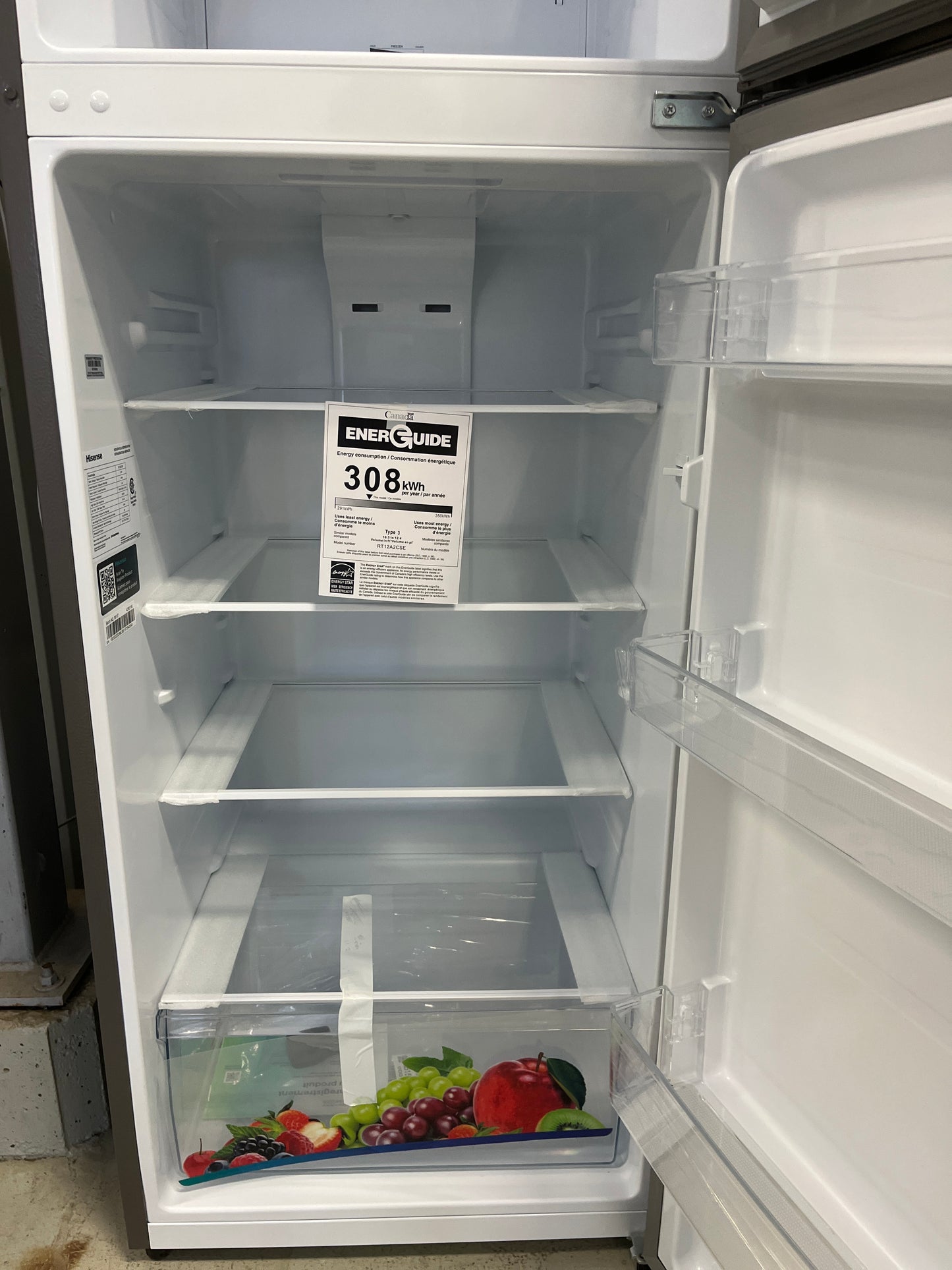 Open Box – 24” Fridge Hisense  RT12A2CSE