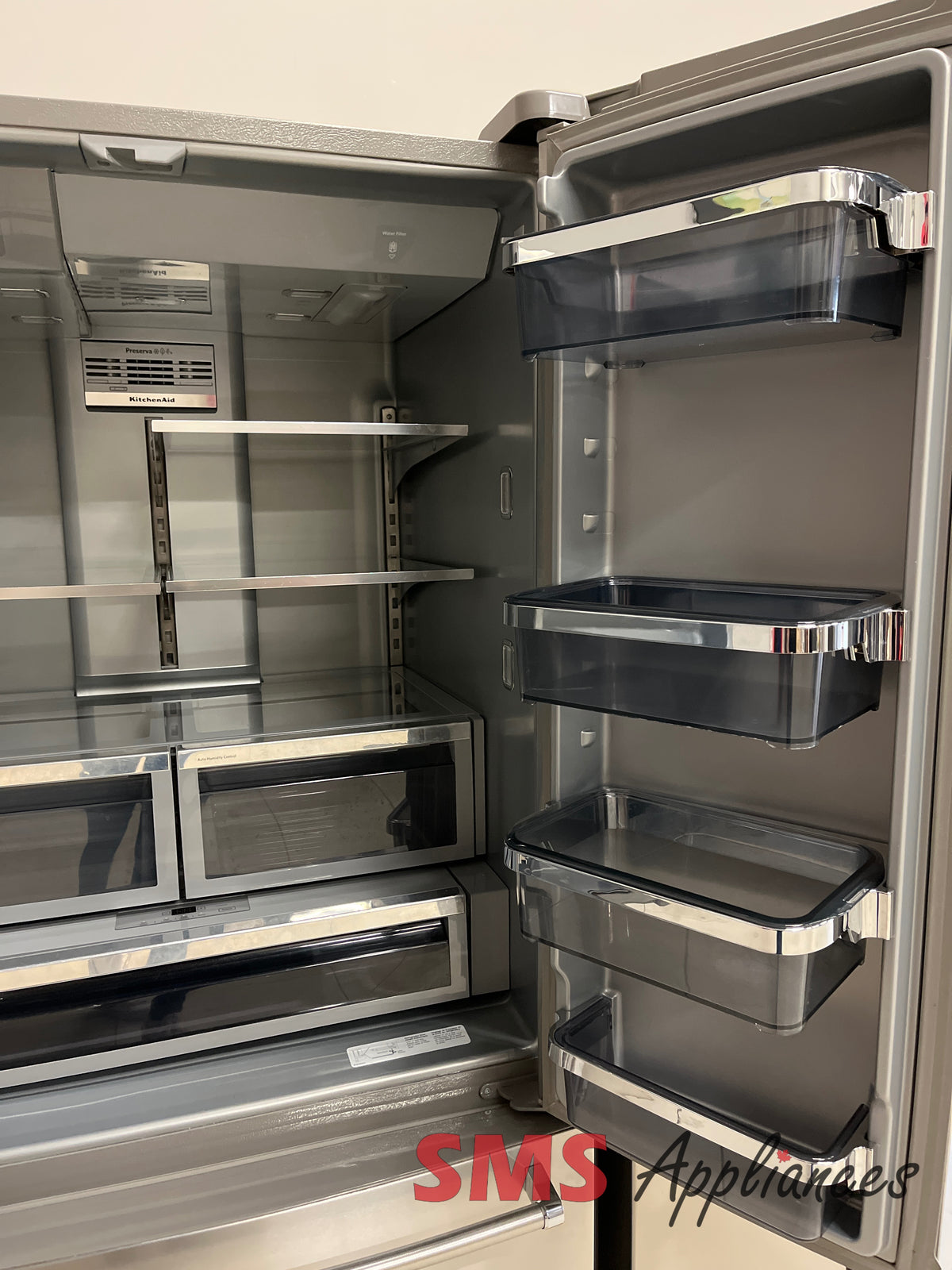 Refurbished KitchenAid KRFF707ESS00 fridge close-up - SMS Appliances