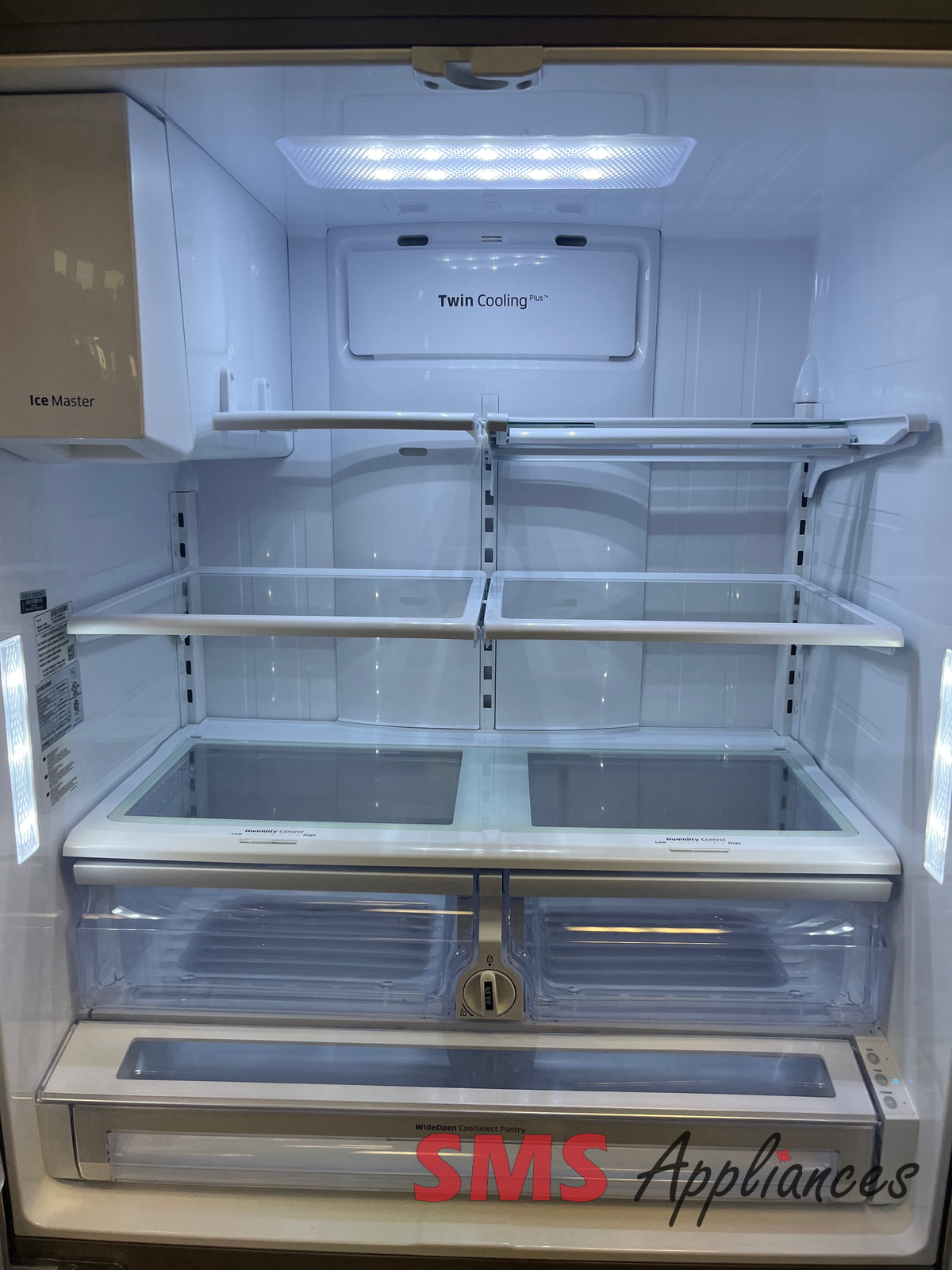 Samsung RF23HCEDBSR refurbished fridge view - for sale in Calgary