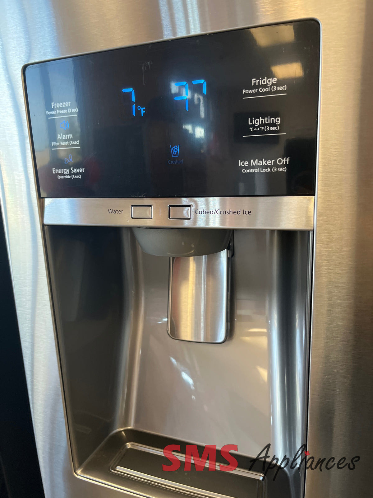 Samsung RF23HCEDBSR refurbished fridge detail - buy in Calgary at SMS Appliances