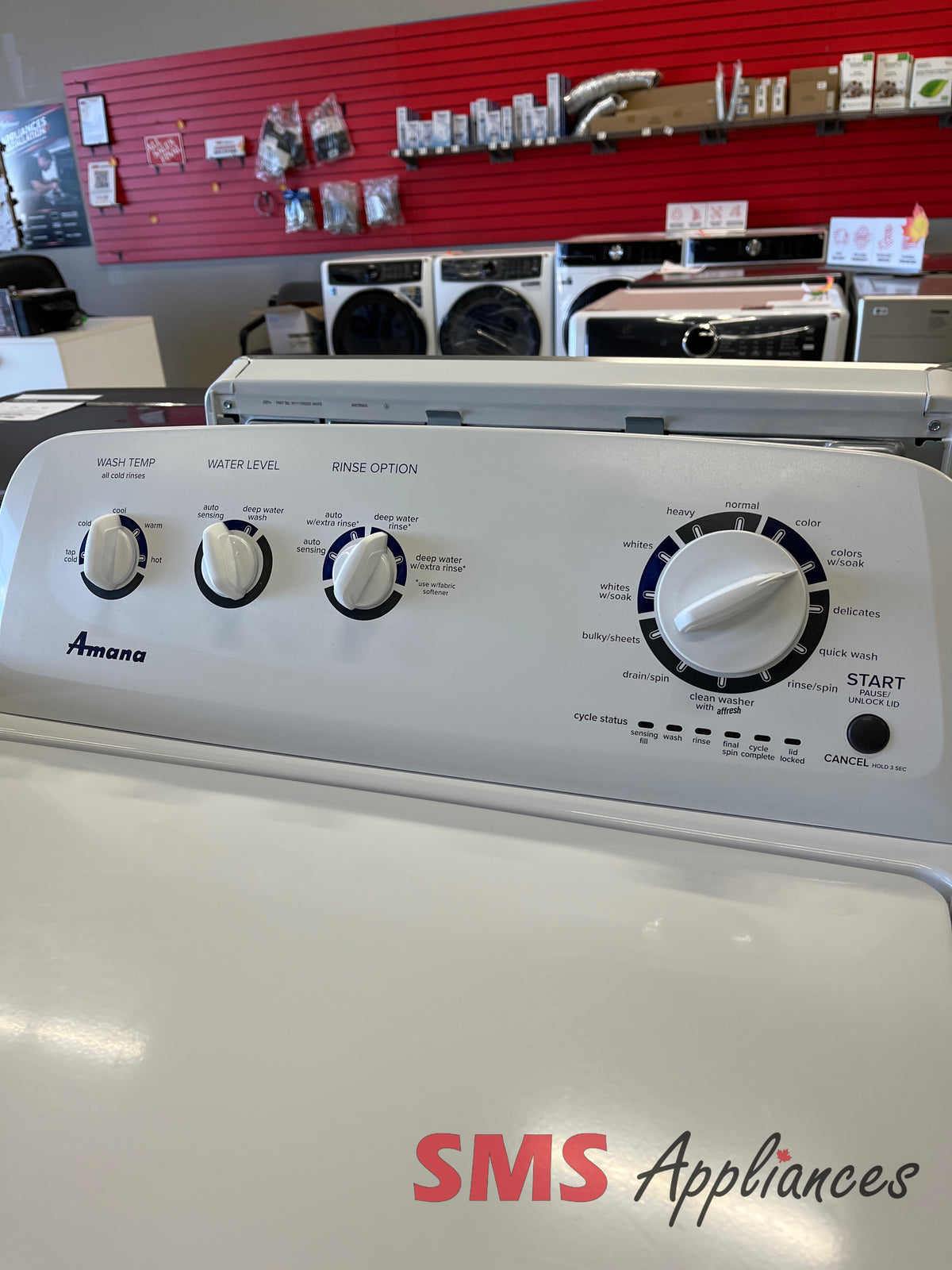 Refurbished Amana NTW4519JW washer close-up - SMS Appliances