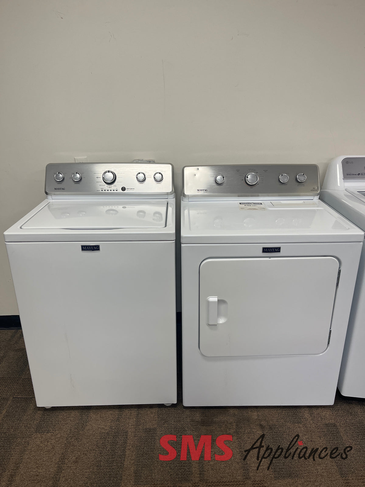 Refurbished 27.5" Laundry Set Maytag MVWC465HW/YMEDC465HW for sale in Calgary - SMS Appliances