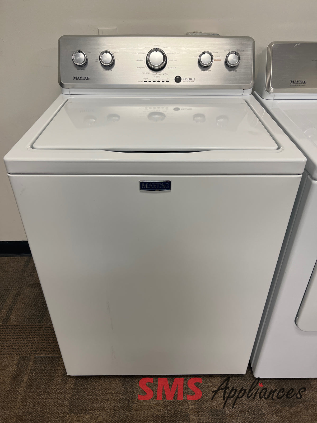 Maytag MVWC465HW refurbished laundry set photo at SMS Appliances Calgary
