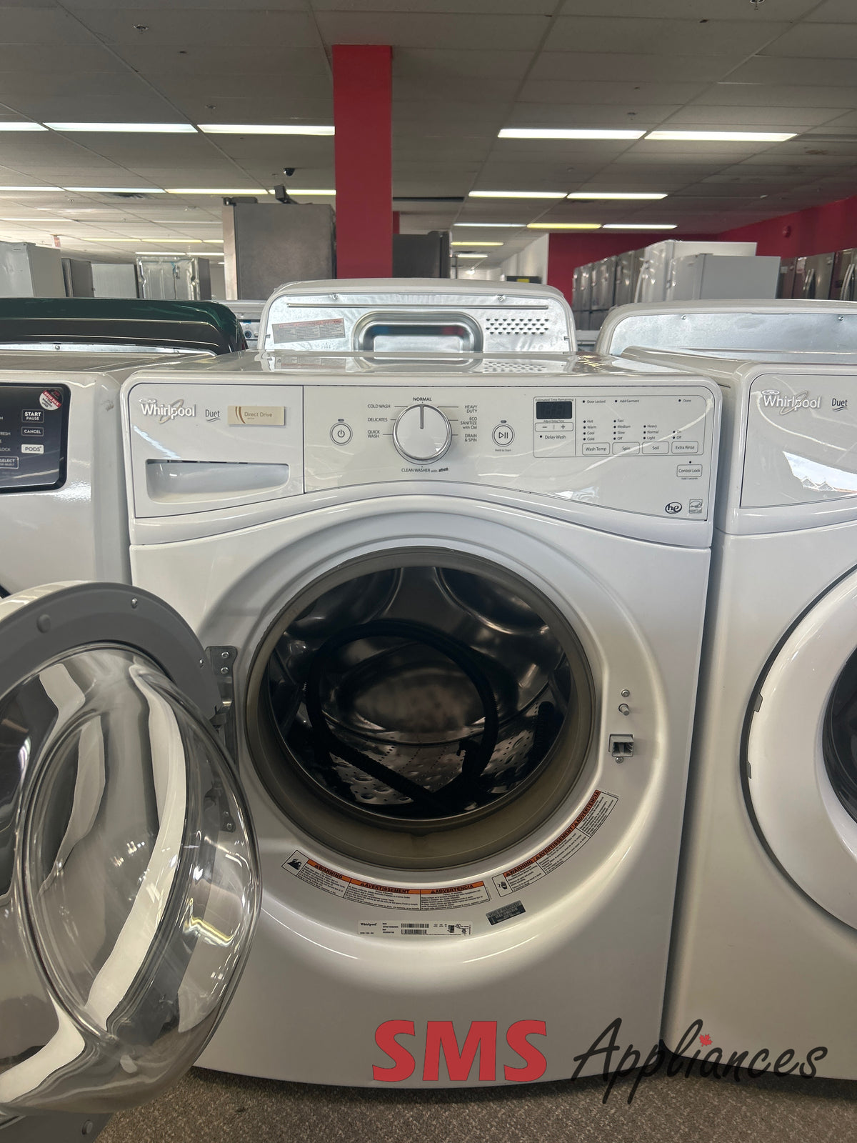 Whirlpool WFW72HEDW refurbished laundry set view - for sale in Medicine Hat