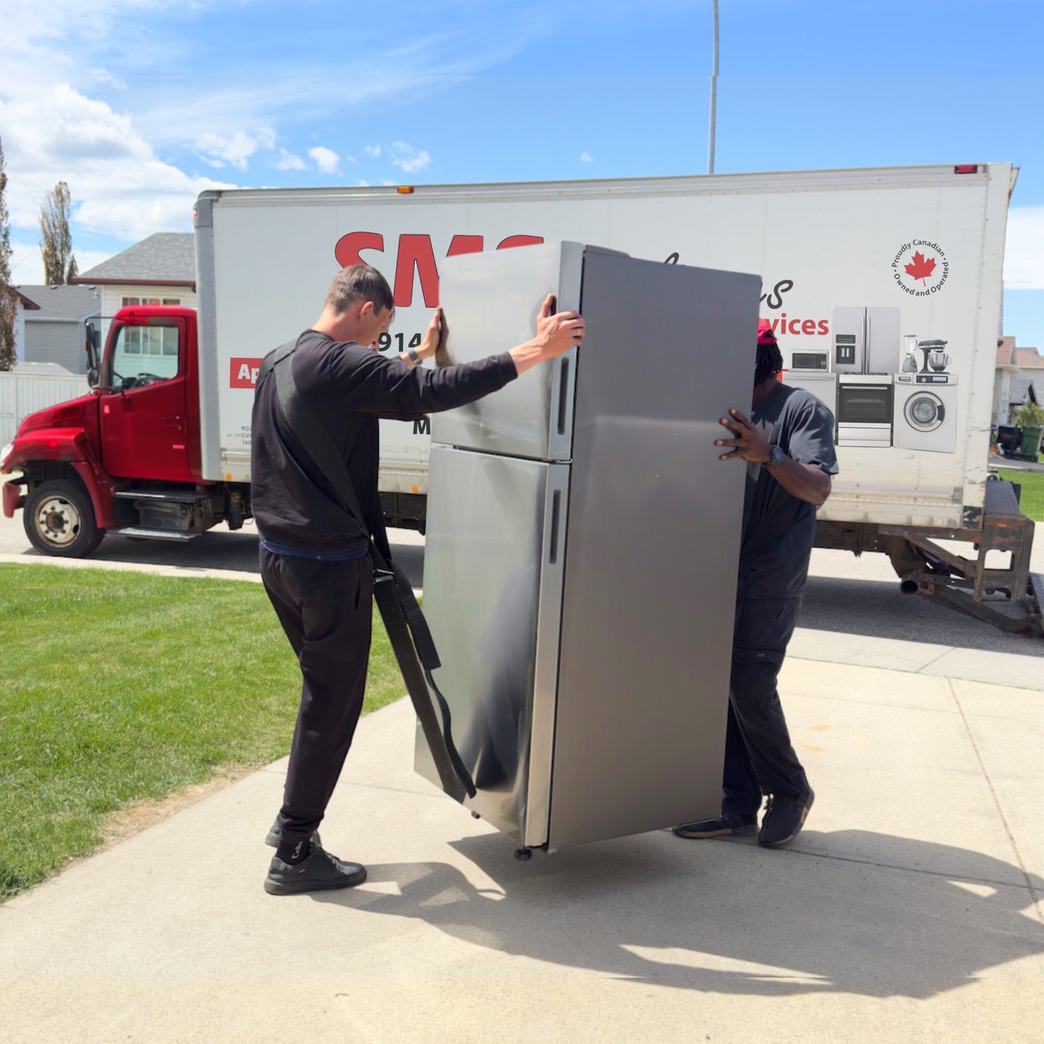 Fridge delivery services in Calgary South – expert appliance technicians from SMS Appliances offering fast and affordable delivery.