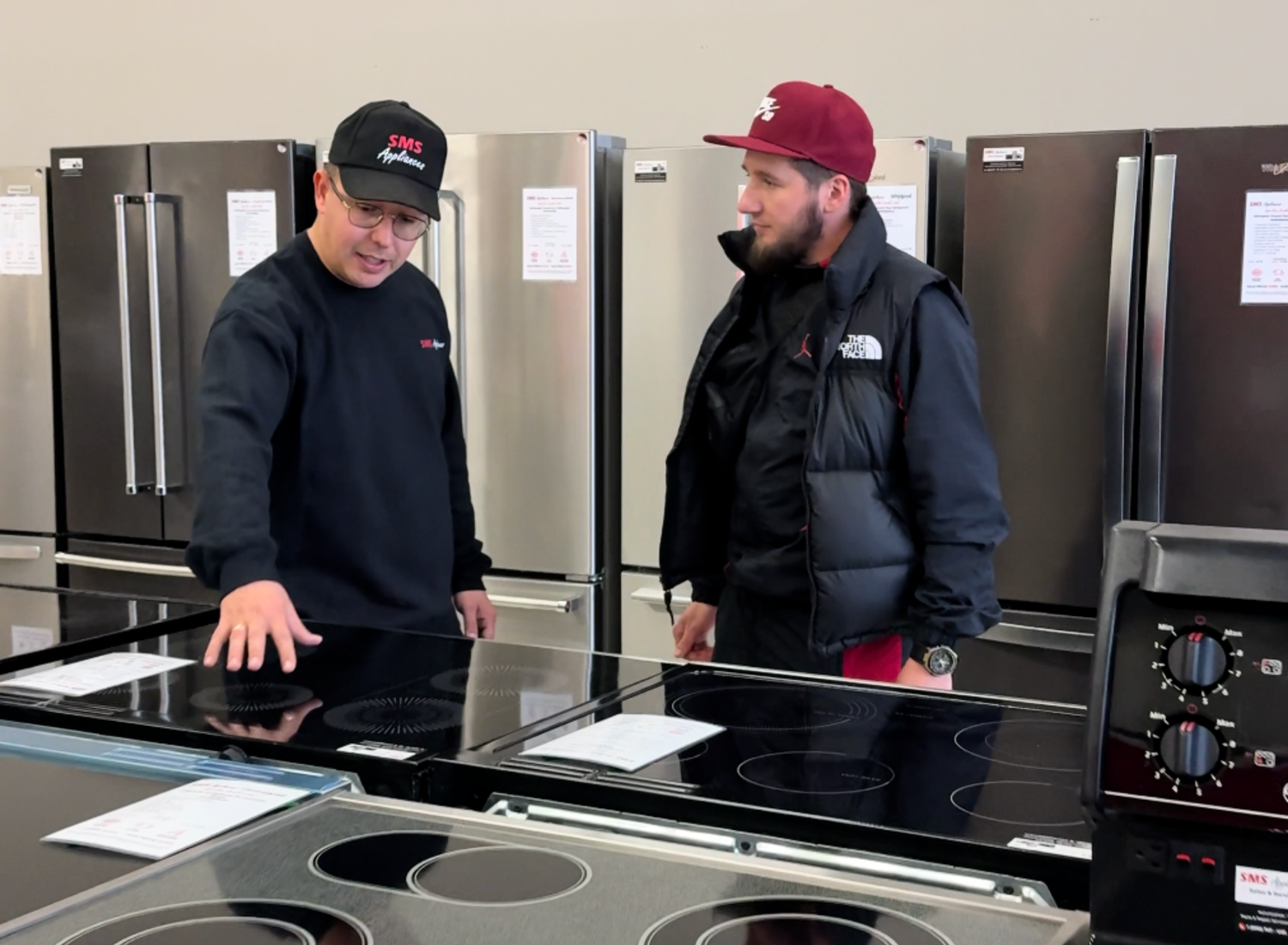 The SMS Appliances team dedicated to providing trusted appliance sales, repair, and installation services across Calgary, Saskatoon, Regina, Okotoks, Medicine Hat, and Airdrie.